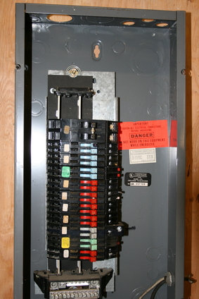 Closeup of Zinsco electrical panel
