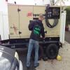 Portable 70 kw three (3) phase generator hook up for a building